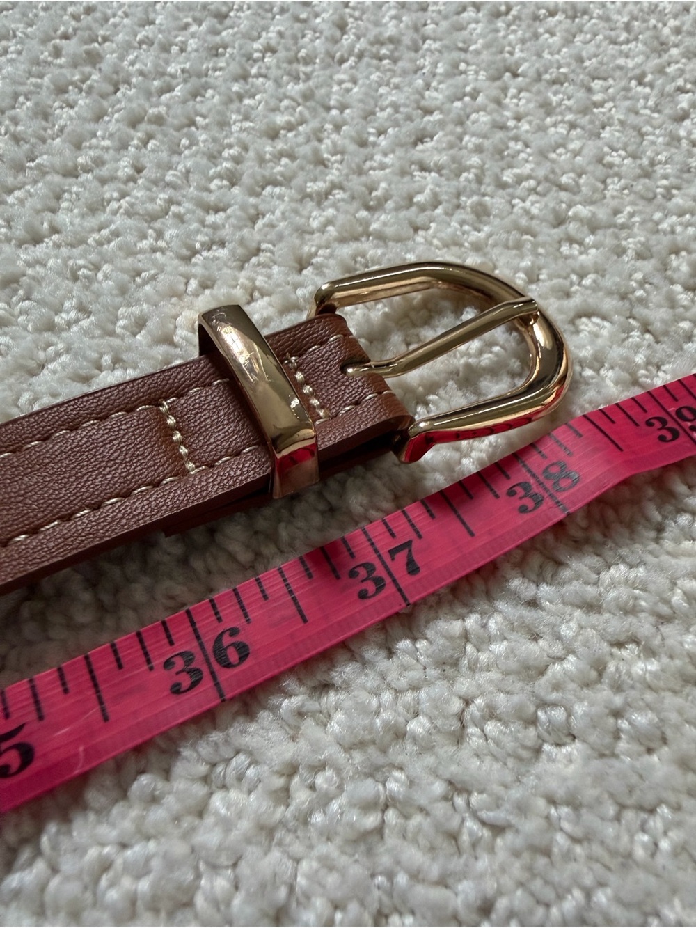 Classic Brown and Tan Women Belts with Gold Buckles - Picture 5 of 9